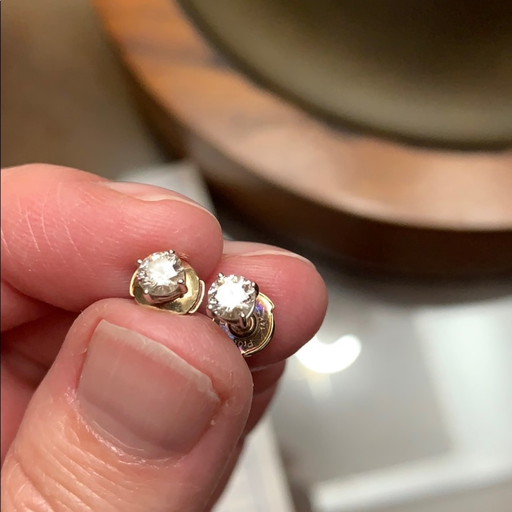 Diamond Earrings, 14k white gold